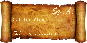 Sziller Alex névjegykártya